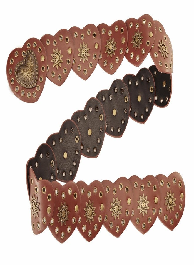 XuoAz Women Wide-Disc-Western-Belt Chunky-Cowgirl Cowboy Belt Concho Country Leather Belt for Dress - Image 4